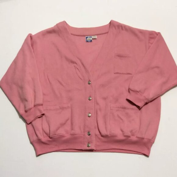 Justin Allen Xtra Womens Cardigan Sweater Size 44/24W Pink Long Sleeve - Picture 11 of 12
